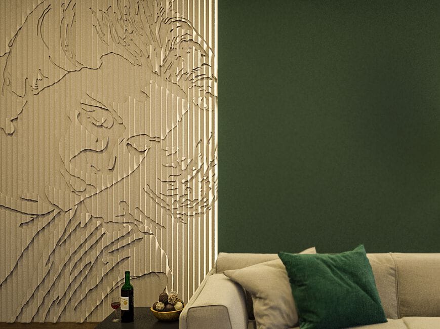 Трехмерная декоративная гипсовая панель WallDeco PORTRAIT ARCH-00132950