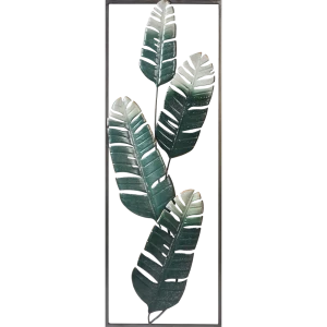 Панно декоративное Листья металл разноцветное 31x89.5 см
