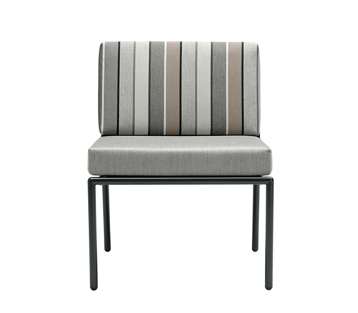 Zero 208 Модульная система диванов с крашеным стальным каркасом и катафорезом. Ткань для улицы. Линейный модуль. Et al. Zero - Вид №1