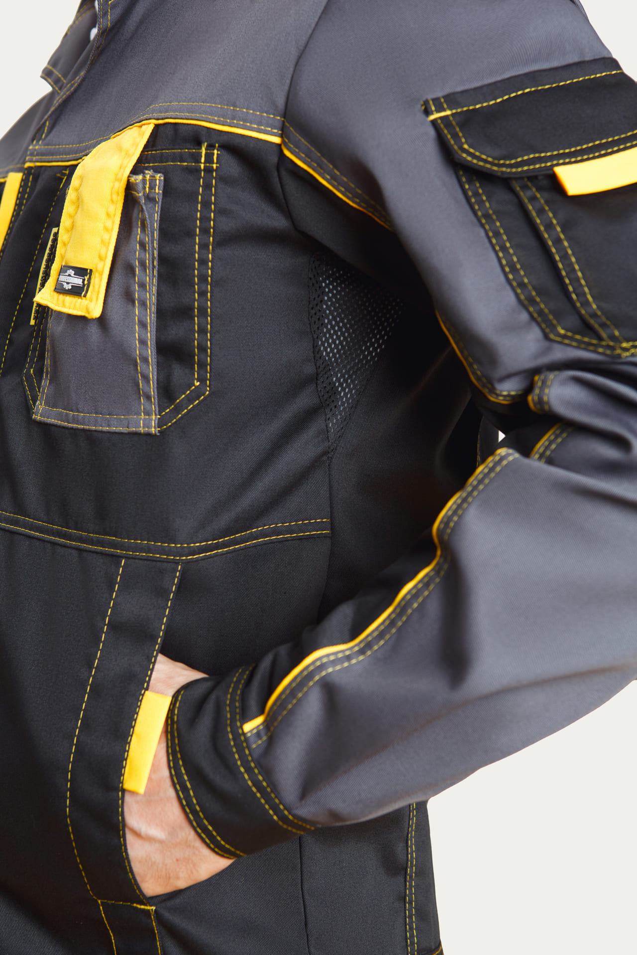 4956833 Костюм "Профессионал-2" черный-графит-желтый GENESIS  Летняя спецодежда  размер 60-62/170-176  - Вид №13