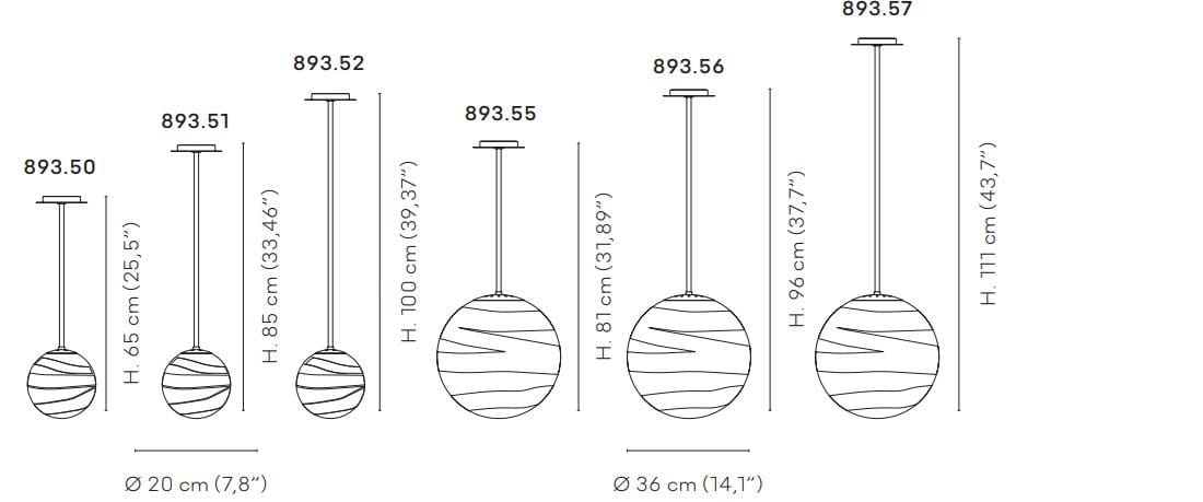 Подвесной светильник из дутого стекла VENINI круглый ARCH-00033431 - Вид №6