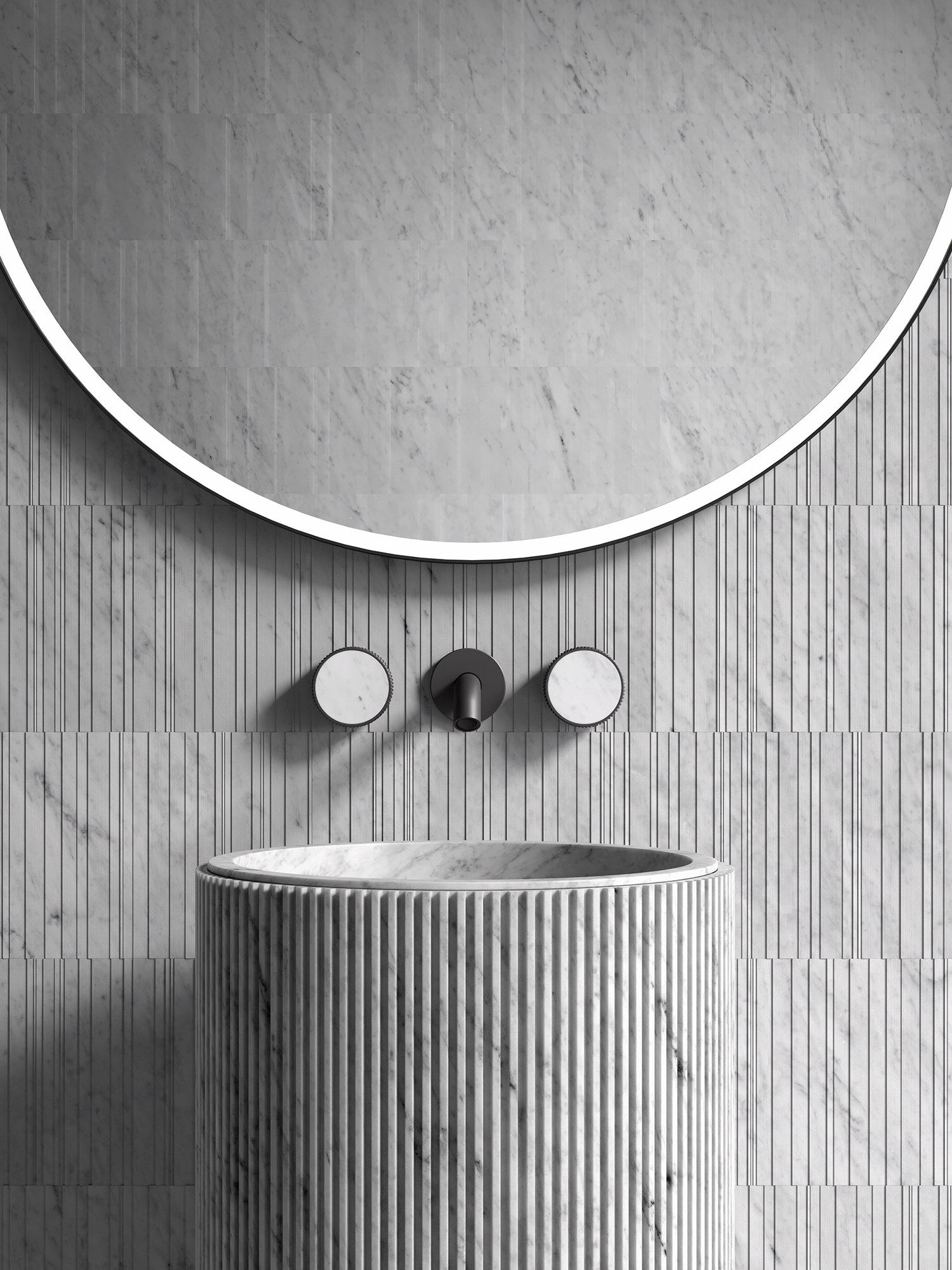 Смеситель для раковины с 3 отверстиями из мрамора Salvatori спагетти ARCH-00088592 - Вид №2