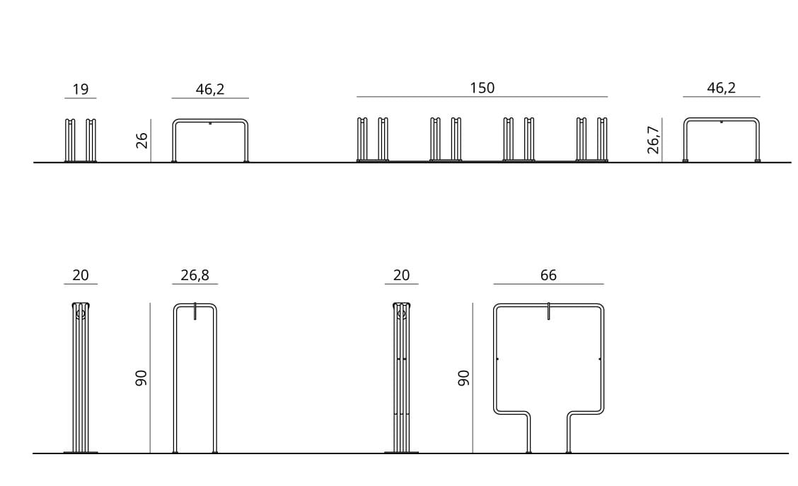 Металлическая стойка для велосипедов Urbantime Zeroиндексы.015 ARCH-00092993 - Вид №11