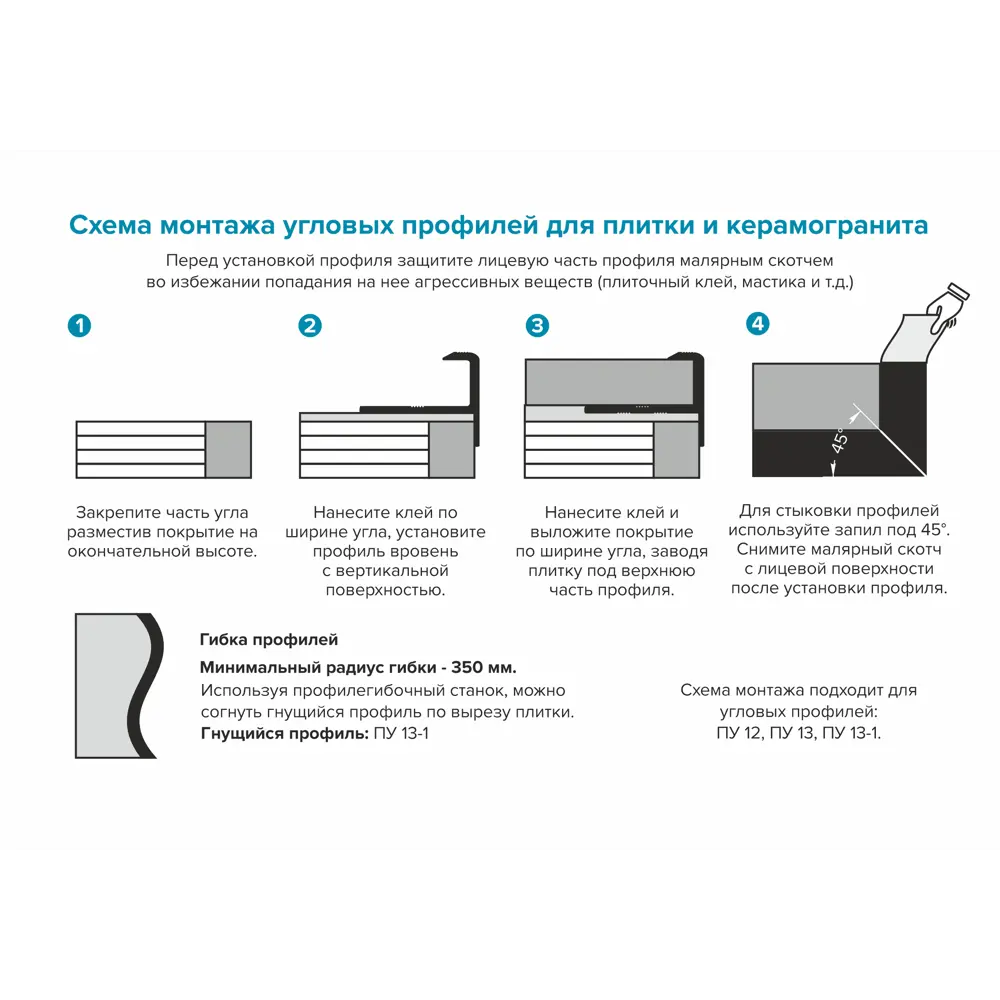 Уголок гибкий для ступеней Alprofi 270 см цвет золото STLM-2125655 - Вид №3