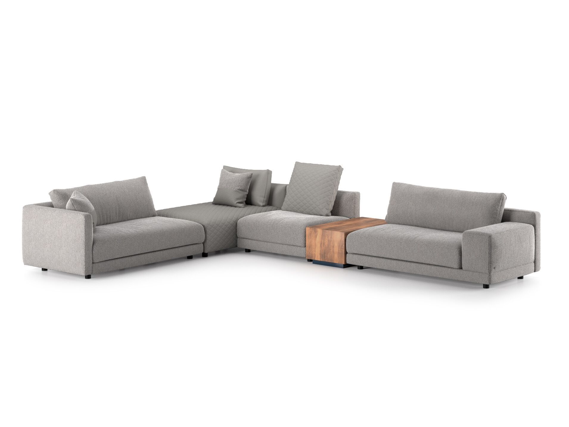 Угловой диван из ткани с журнальной стойкой Natuzzi Italia Melpot ARCH-00060944