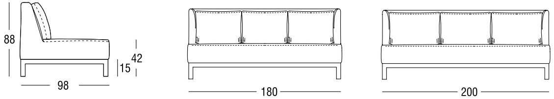 Marac 3-х местный тканевый диван Lario sun-id-1436949 - Вид №3