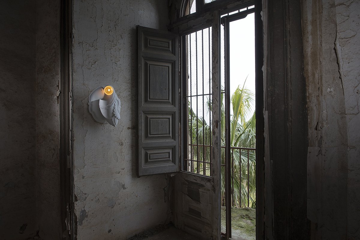 Светильник настенный белый Cubano KARMAN С ПТИЧКОЙ 00-3882937 Белый  - Вид №5