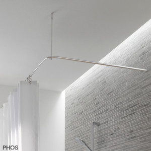 DSE1200-900 L-образный карниз для душевой занавески, 120 x 90 см, для привинчивания PHOS