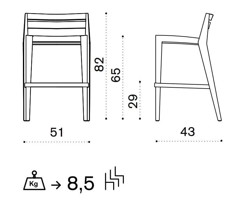 Стул из тикового дерева Ethimo Рибо ARCH-00032058 - Вид №7