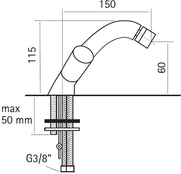 Quadrodesign Смеситель для биде на столешнице с одним отверстием Ono sun-id-1437444 - Вид №2