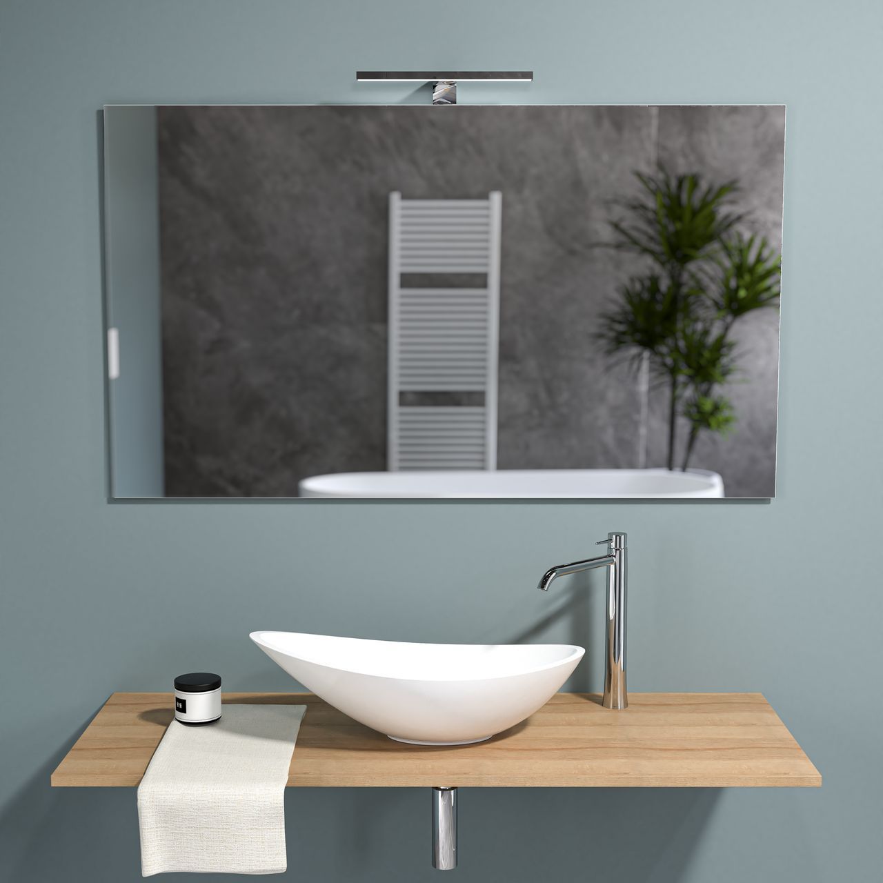 Прямоугольное зеркало со встроенным освещением для ванной комнаты Ercos зеркала ARCH-00096732 - Вид №3