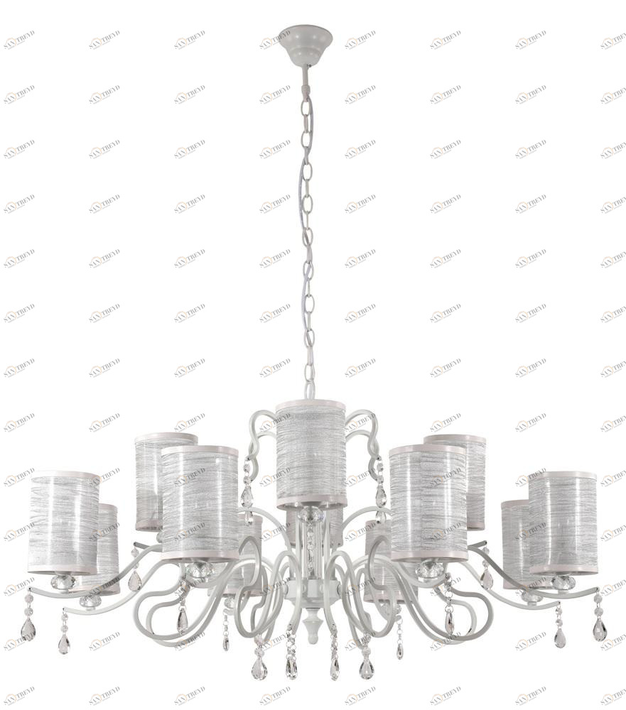 Подвесная люстра Crystal Lux Elisa White SP12 белая CRYSTAL LUX ДИЗАЙНЕРСКИЕ, ELISA WHITE 109305 Белый 