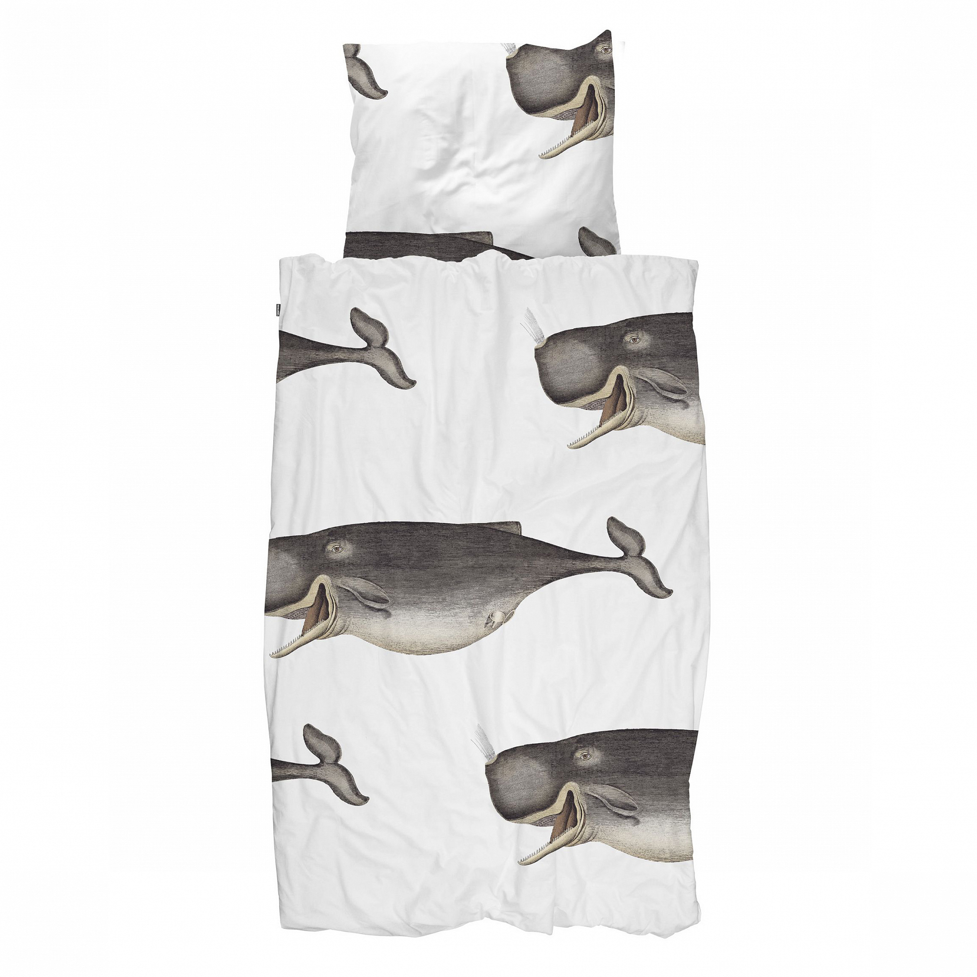 Детское постельное белье односпальное "Кит" 150х200 см SNURK  335432 Белый;серый  - Вид №4