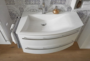 WUA369009R(769/169) Puris Crescendo, тумба под раковину 900 мм правая, цвет серый структурный