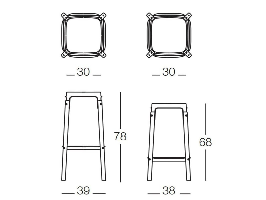 Высокий стул из стального листа и дерева Magis Steelwood ARCH-00139289 - Вид №3