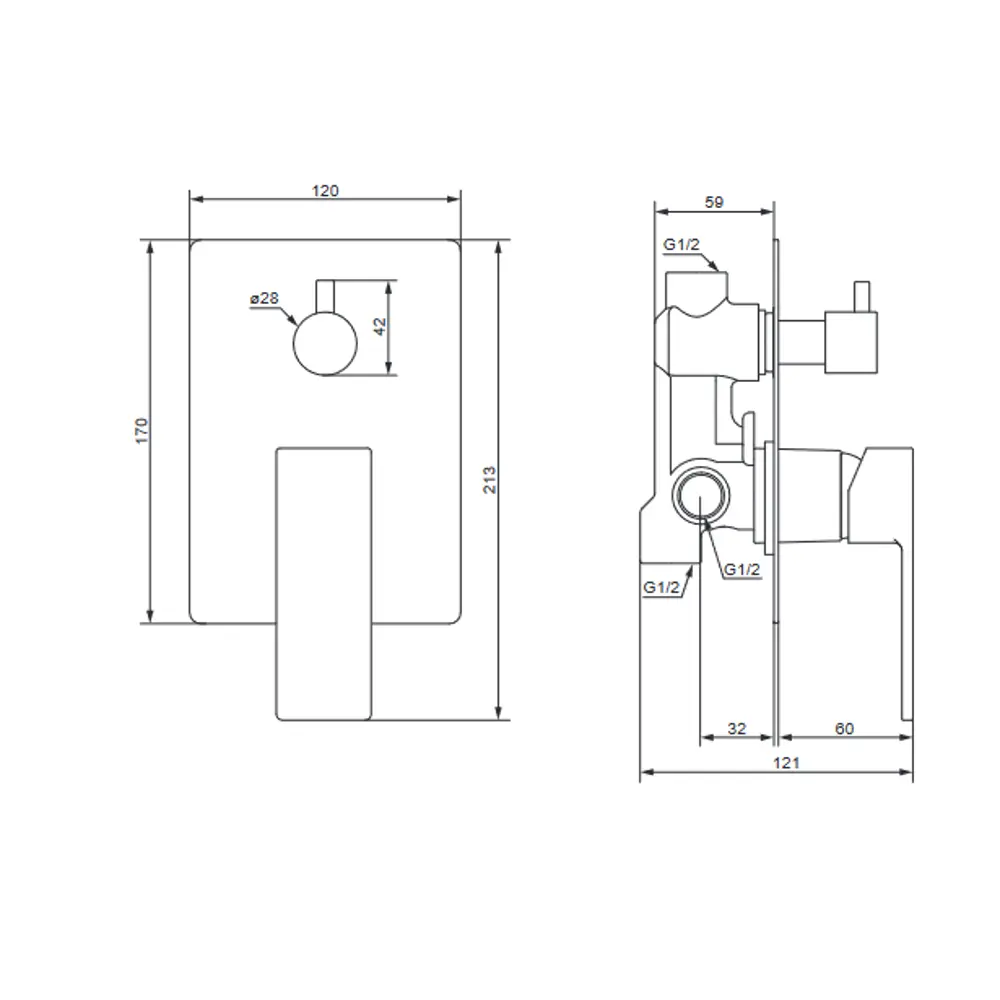 Душевая система Damixa Elm 921520000LM скрытого монтажа цвет хром STLM-2029928 - Вид №10