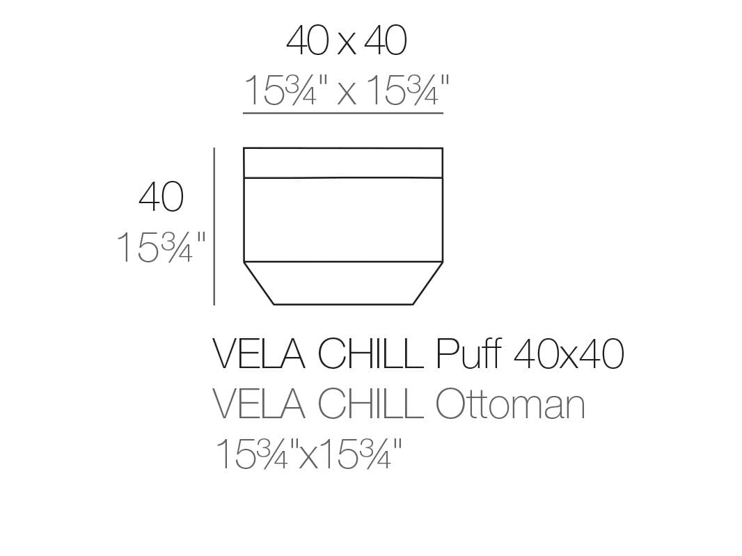 Квадратный полиэтиленовый садовый пуфик Vondom Парус ARCH-00027284 - Вид №3