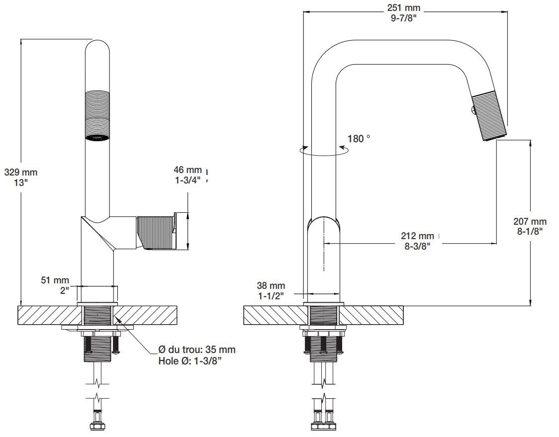 Смеситель для кухни с поворотным изливом BARIL Vision ARCH-00135829 - Вид №6