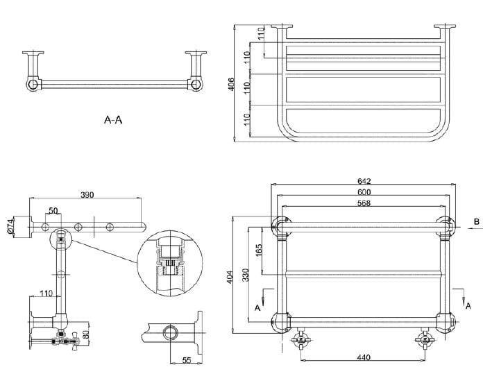 Настенный полотенцесушитель Burlington STRAND ARCH-00086343 - Вид №2