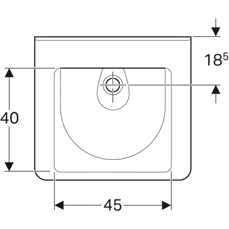 128666000 Раковина Geberit Renova Comfort Square, безбарьерная Geberit  - Вид №21