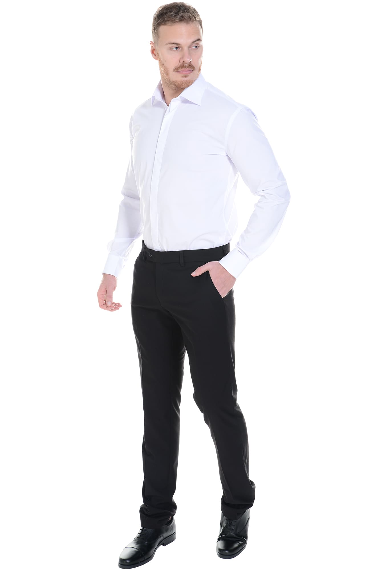 62458 Рубашка мужская  white El-Risto  Корпоративная одежда  размер 38/170-176  - Вид №16