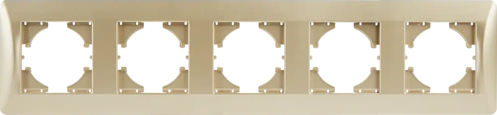 Рамка GUSI Electric Ugra для розеток и выключателей на 5 постов в цвете шампань 83865118
