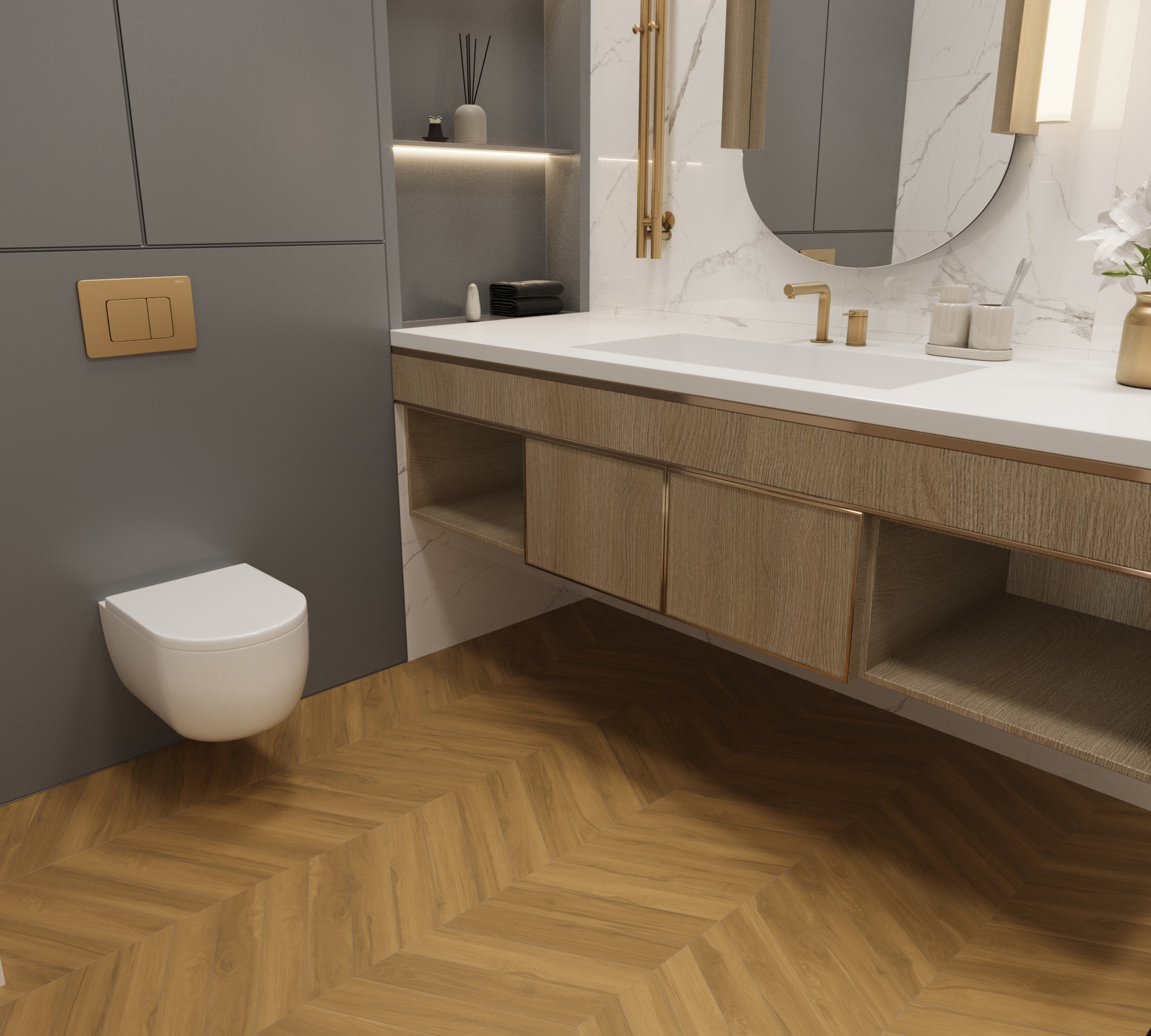 Керамогранит SCARLET WOOD HONY 8х45 Creanza CH-RT09