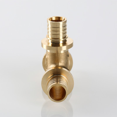 VTm.431.BG.161616 Фитинг аксиальный универсальный – тройник надвижной Valtec 16 (2,2) мм х 16 (2,2) мм х 16 (2,2) мм  - Вид №6