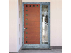 Входная дверь из красного дерева для улицы