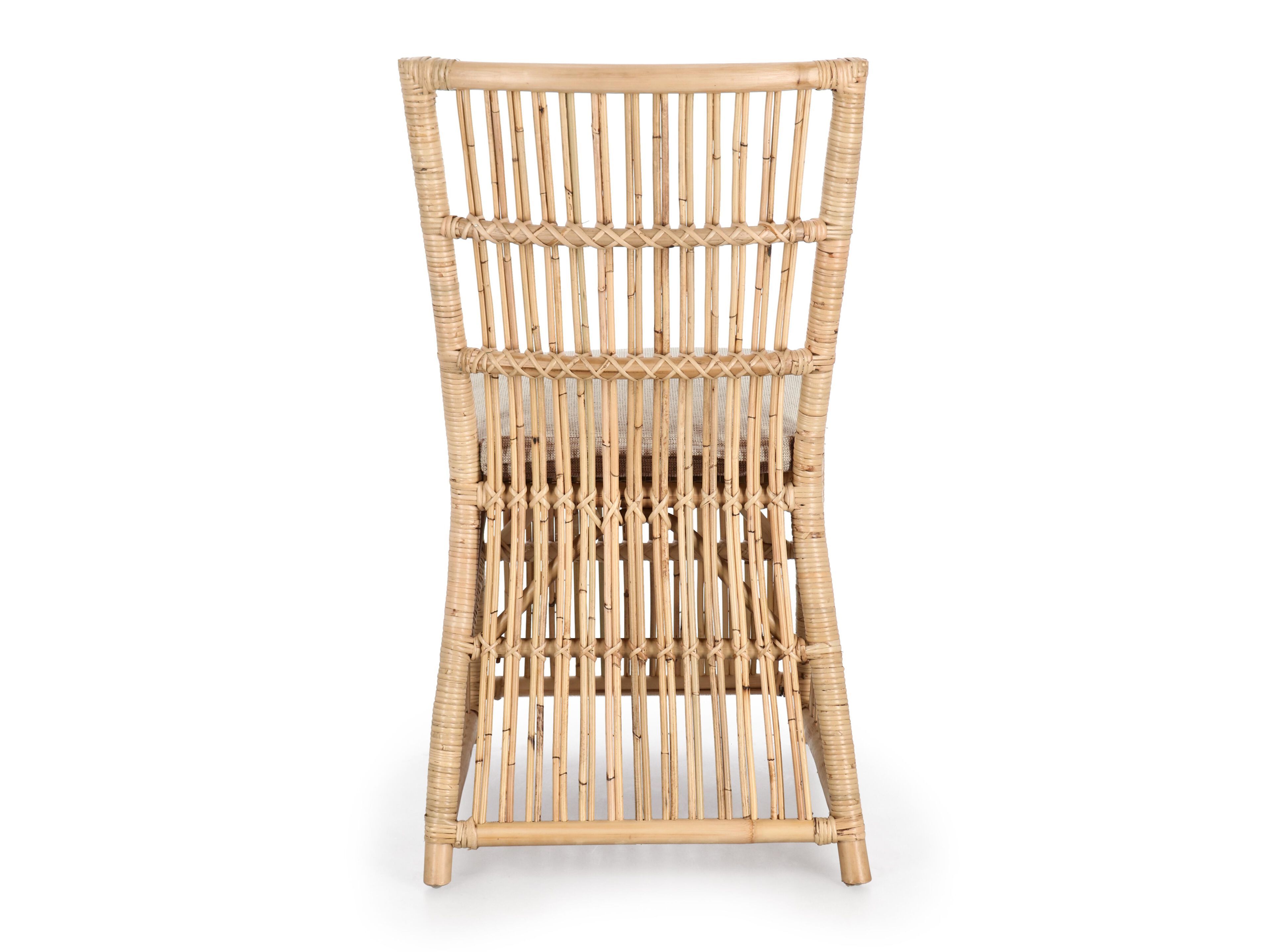 Стул сада ротанга с интегрированной подушкой без подлокотников BIZZOTTO ELVAS ARCH-00000632 - Вид №2