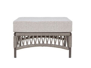 Квадратный тканевый садовый пуф с металлическим основанием и веревкой