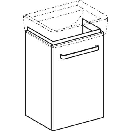 862046000 Шкафчик для раковины Geberit Renova Compact, с одной дверью Geberit  - Вид №1