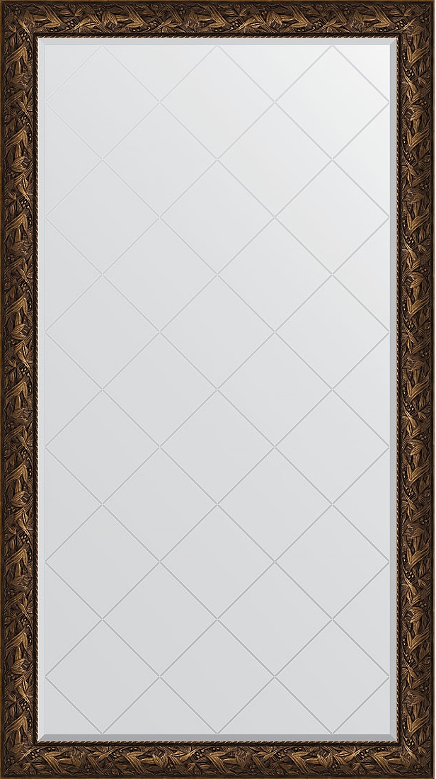BY 6366 Зеркало напольное с гравировкой в багетной раме - византия бронза 99 mm EVOFORM Exclusive-G floor