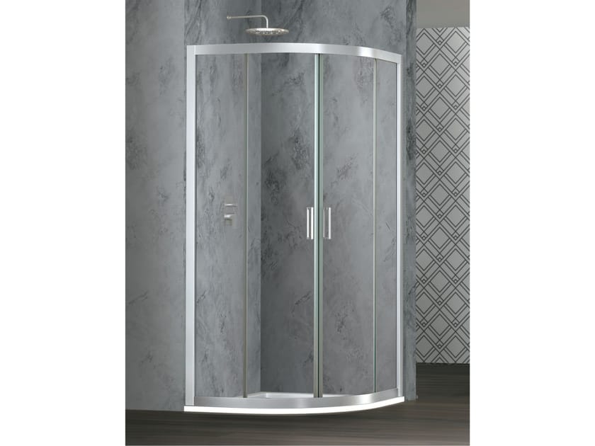 Полукруглый Кристалл душевая кабина с раздвижной дверью Metidea платина ARCH-00022218