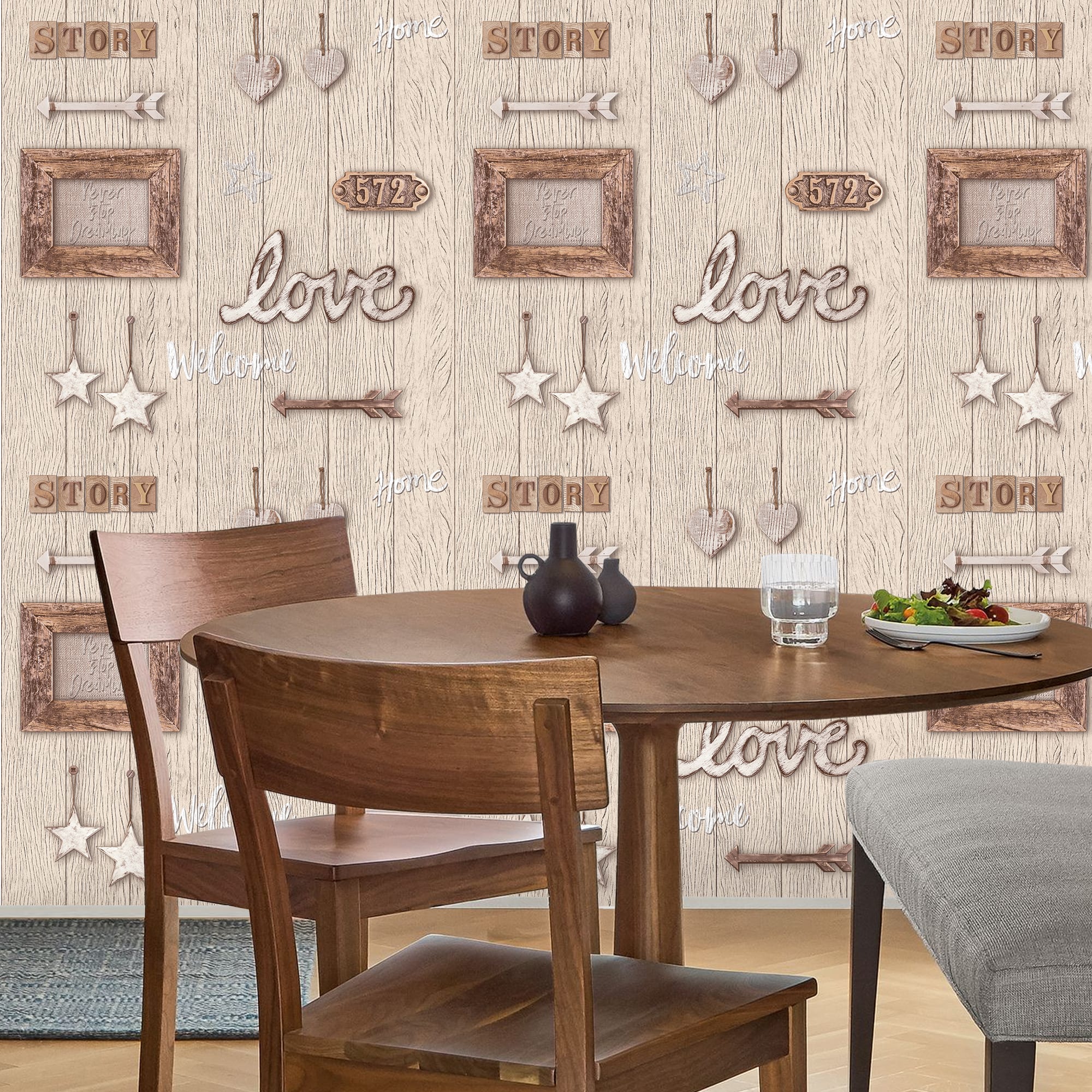 82938324 Обои бумажные бежевые 0.53 м 4413 Стори Santreyd  - Вид №2