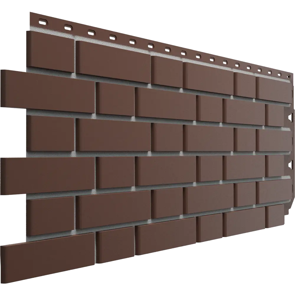 Фасадная панель Dacha Кирпич гладкий тёмно-коричневый 0.46 м² Флемиш STLM-2132488 - Вид №1