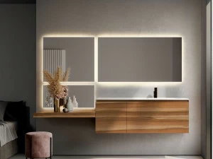 Ideagroup Подвесная тумба под умывальник из орехового дерева с ящиками Cubik