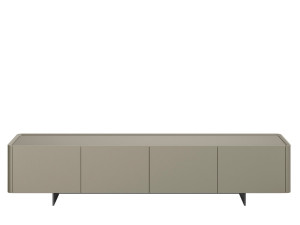 Низкий кожаный ТВ-шкаф с распашными дверцами