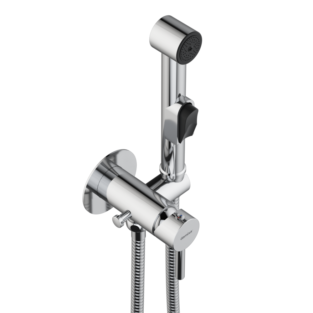 211000000 смеситель монтируемый в стену с гиг.душем и крючком Damixa Option - Вид №1