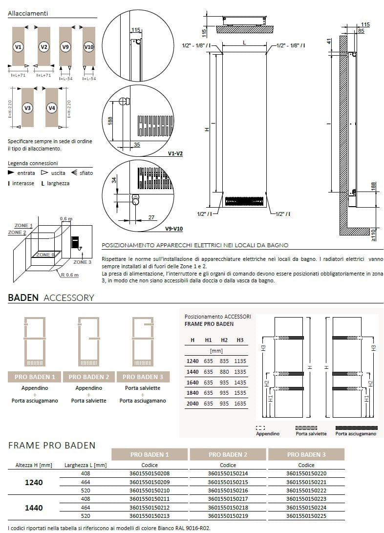 Настенный полотенцесушитель с горячей водой Cordivari Design вентилируемые радиаторы ARCH-00044306 - Вид №2