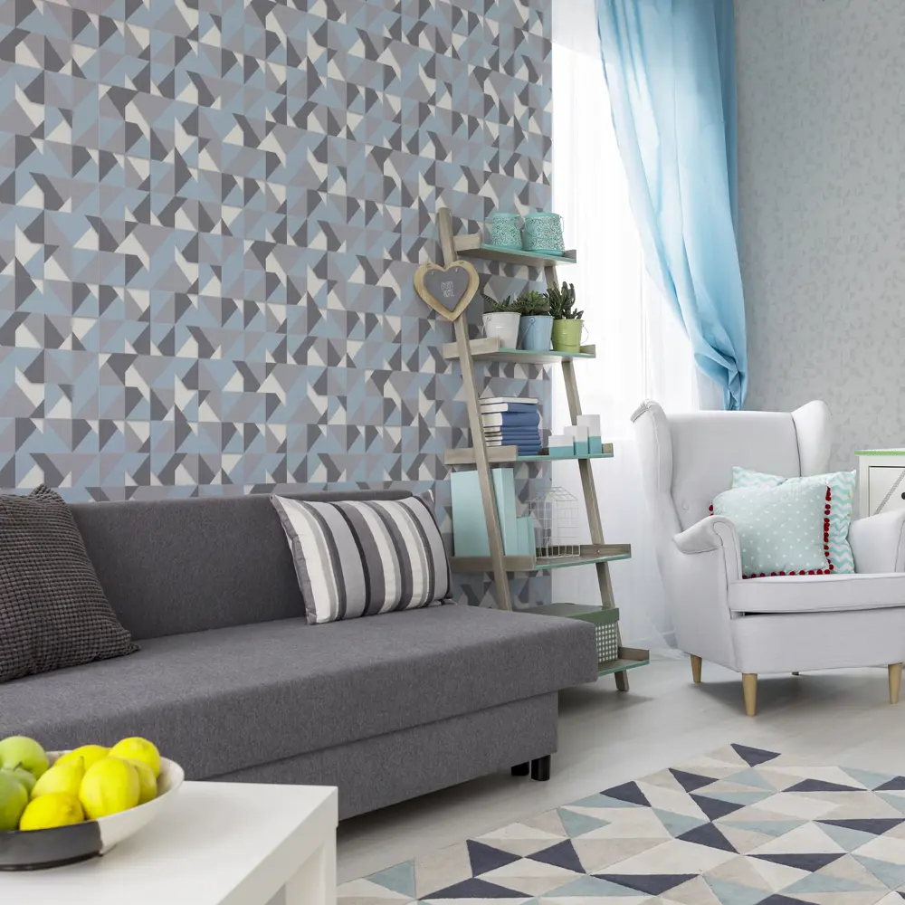 Обои виниловые Аспект Ру Оригами голубые 1.06 м 70309-64 STLM-2013677 - Вид №3