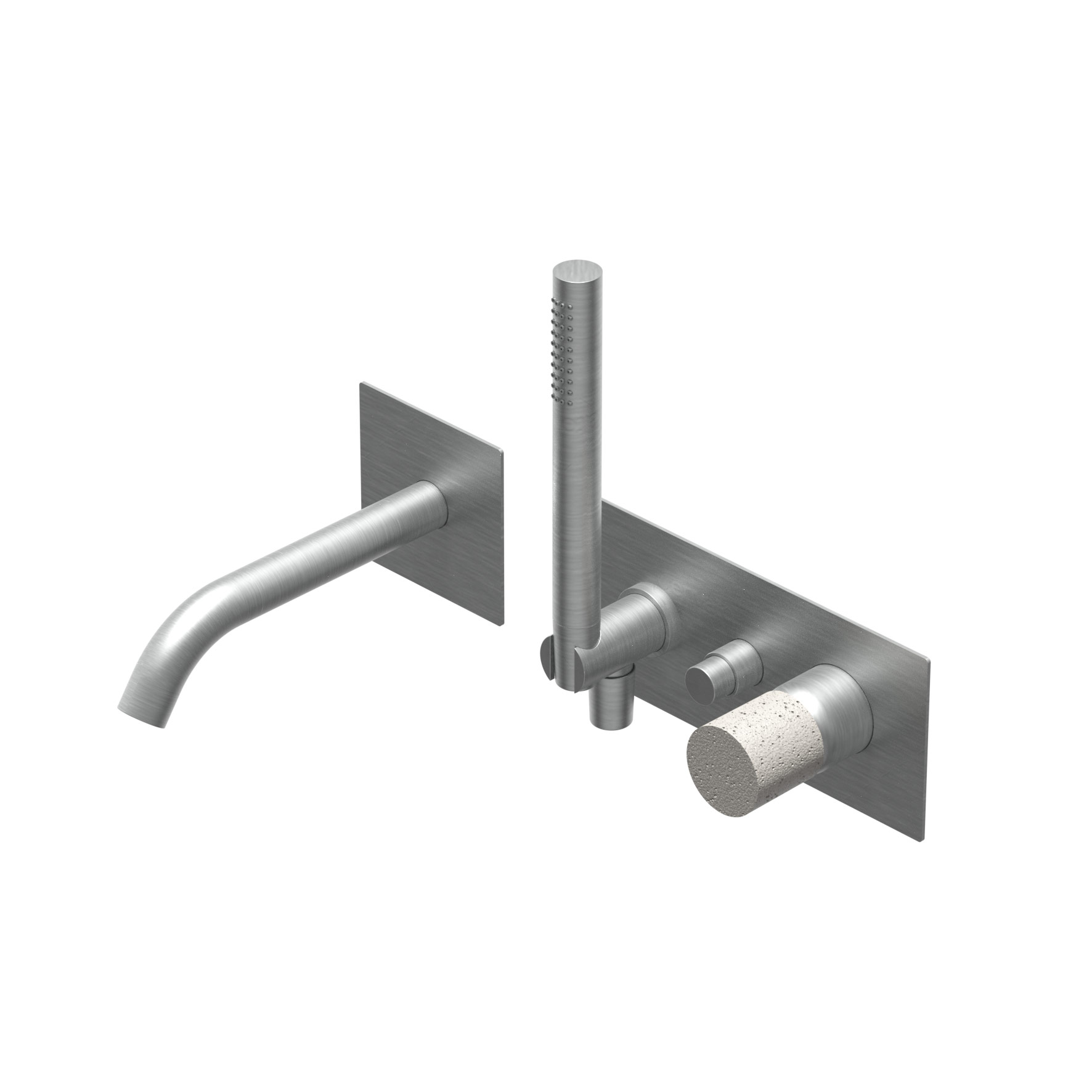 E0BA0438CF Смеситель для ванны, однорычажный, встроенный Ritmonio Diametro35 Inox Concrete