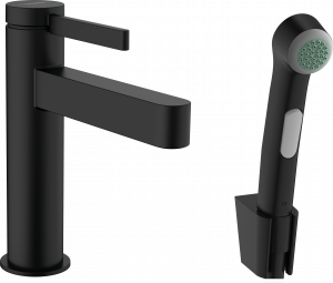 76210670 Finoris Смеситель для раковины 110, однорычажный, с ручным душем-биде и душевым шлангом 160 см Hansgrohe