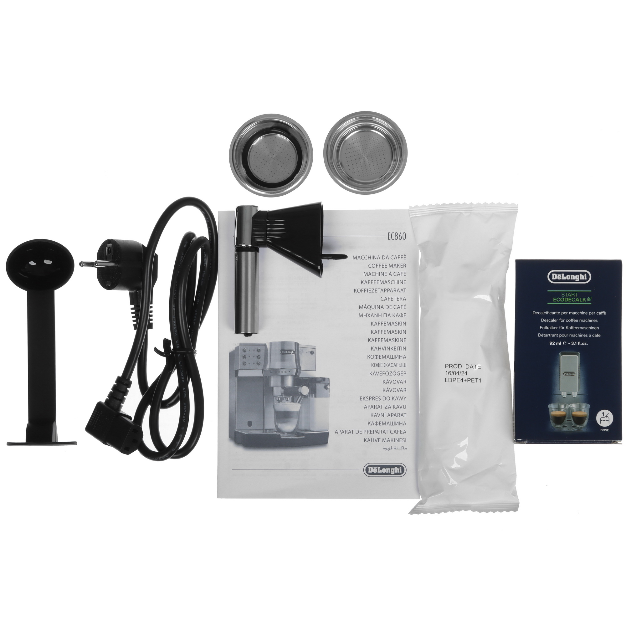 9276012 Кофеварка рожковая Delonghi EC860.M серебристый STDN-0003470 - Вид №8