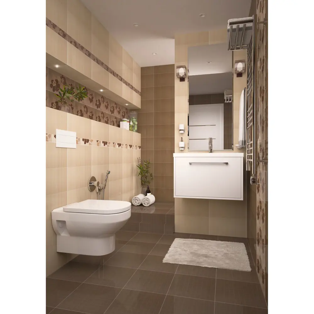 Бордюр «Элегия» 6х39.8 см цвет тёмный LB CERAMICS STLM-2110024 - Вид №3