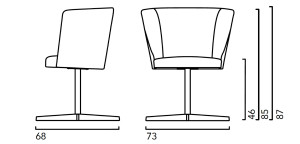 Вращающееся кресло с подлокотниками