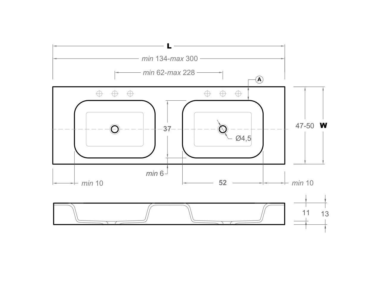 Столешница со встроенной раковиной Inbani FLOAT ARCH-00150126 - Вид №6
