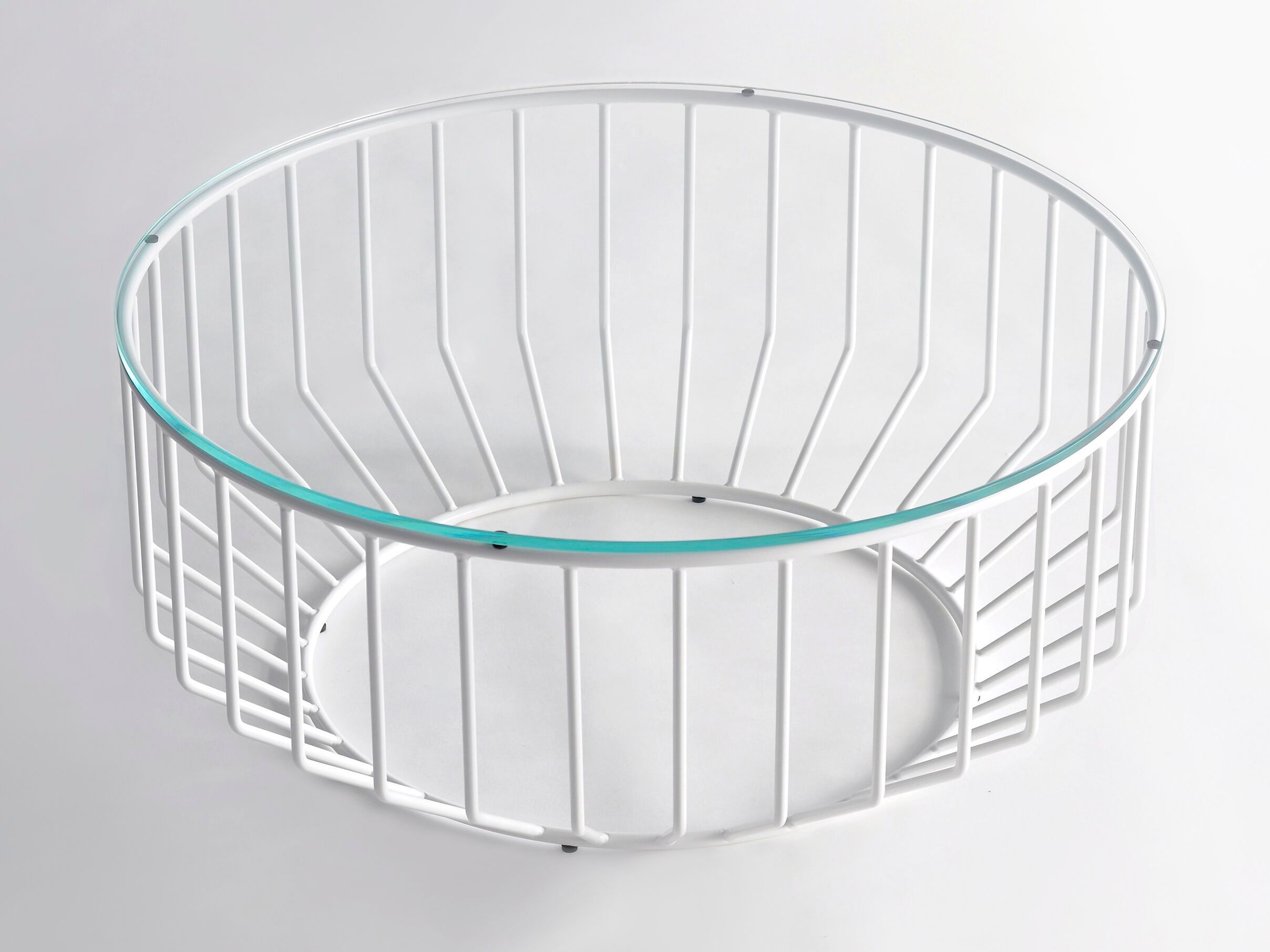 Стеклянный низкий круглый журнальный столик Phase Design Wired ARCH-00057202