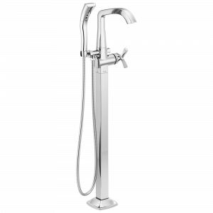 T47766-FL Накладка наполнителя ванны на полу с одной ручкой Delta Faucet Stryke Хром