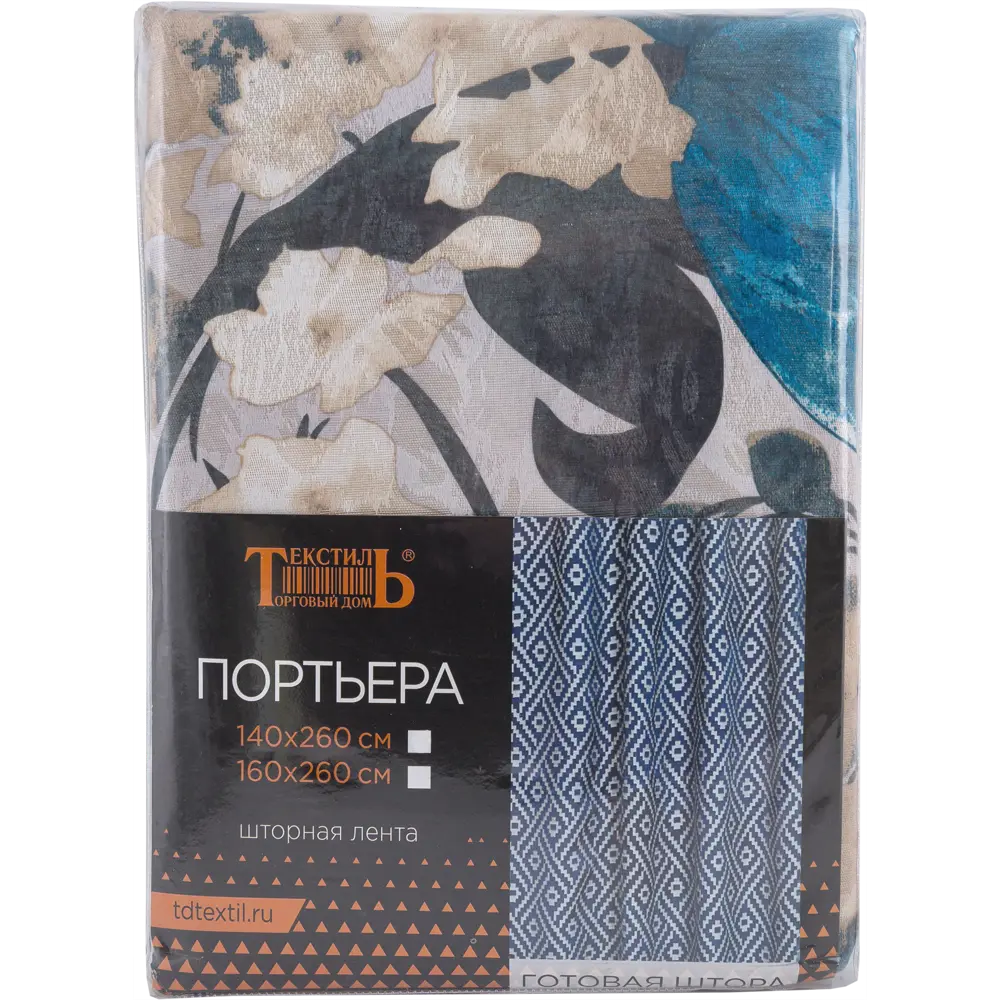 Штора на ленте «Синий цветок», 140х260 см, цветы, цвет мультиколор ТОРГОВЫЙ ДОМ ТЕКСТИЛЬ STLM-2018959 - Вид №5